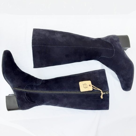 BORN Avala Knee High Blue Suede Boots - Size 10 - Picture 6 of 12